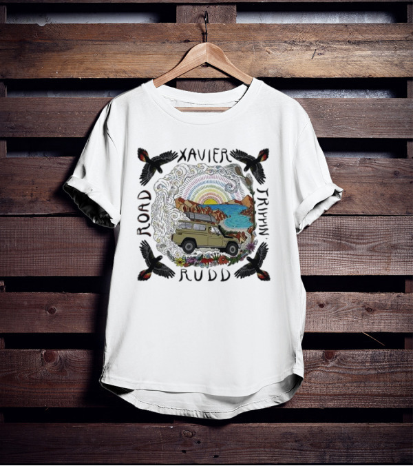 Xavier Rudd Road Trippin’ Sandstone Land Rover Beach Art With Birds T-Shirt