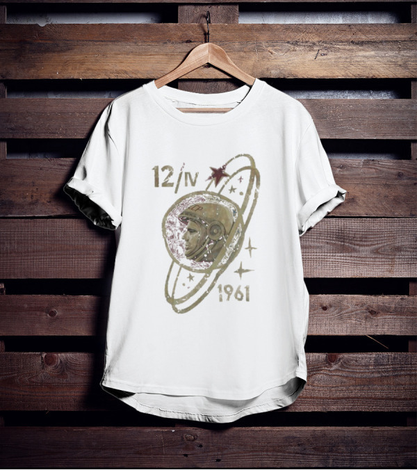 Yuri Gagarin Soviet Space 12 IV 1961 CCCP Cosmonaut Orbit Stars T-Shirt