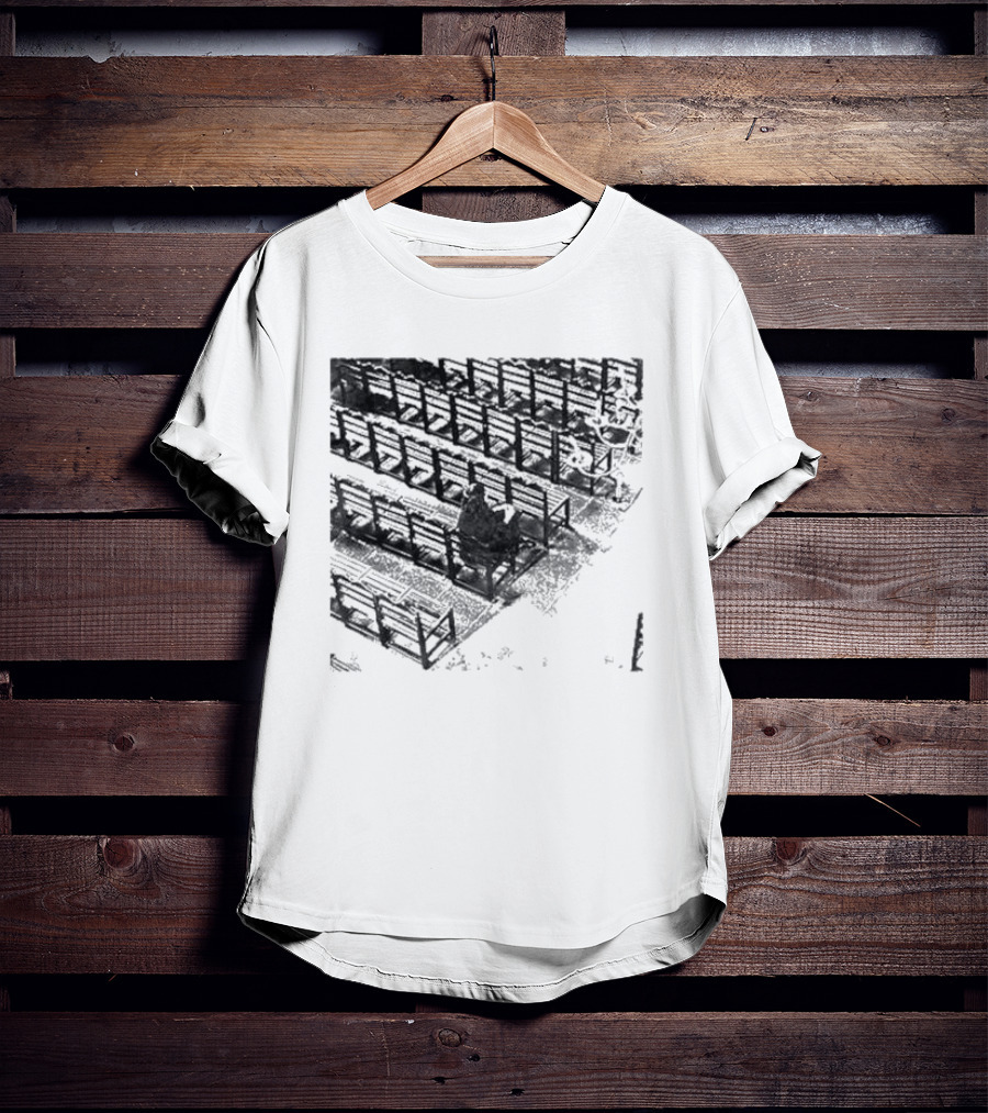 Zarathustra Denisa-St Bernadette Church Pew Monochrome T-Shirt
