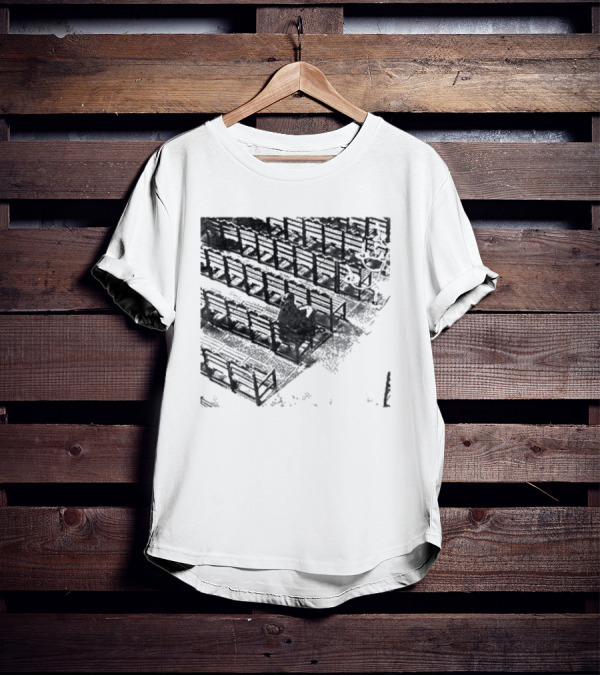 Zarathustra Denisa-St Bernadette Church Pew Monochrome T-Shirt