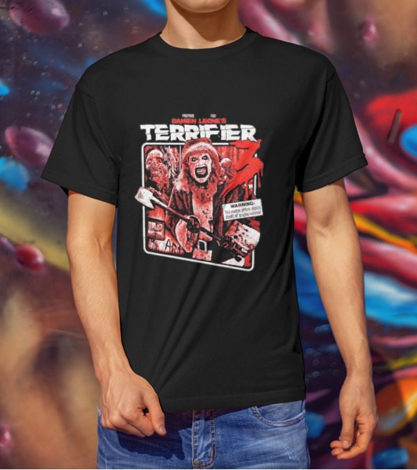 Prepare For Damien Leone's Terrifier 3 Warning Graphic Violence T-Shirt