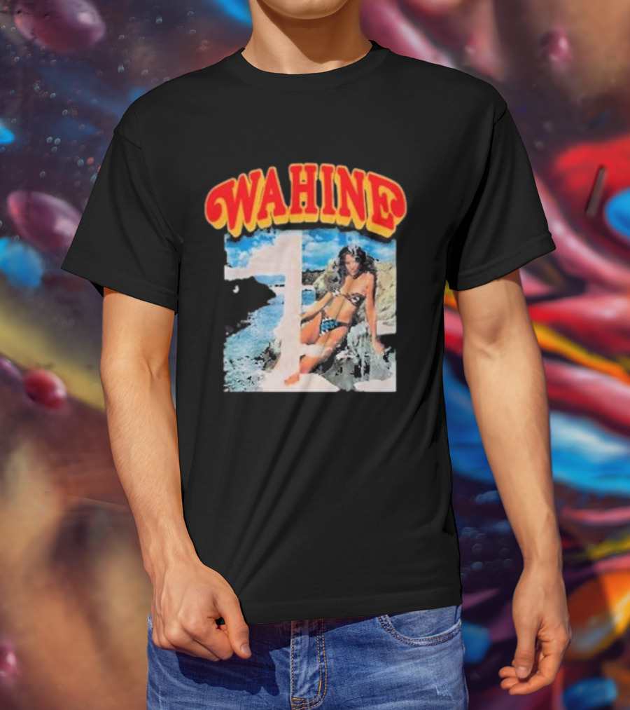 WAHINE Beach Scene With Rosé Vibes T-Shirt
