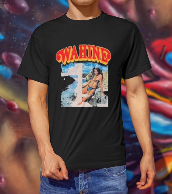 WAHINE Beach Scene With Rosé Vibes T-Shirt