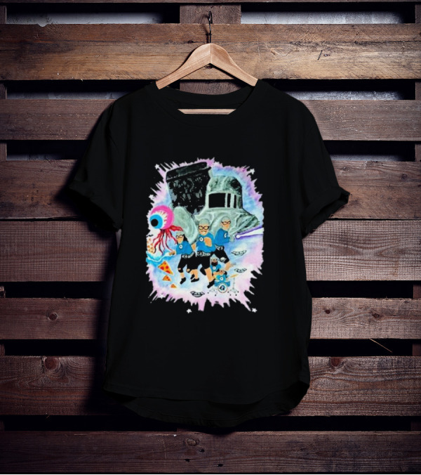 Sanguisugabogg Free Luigi Powdered Milk Pizza Eyeball Space Adventures With Aquabats Helmet And UFOs T-Shirt