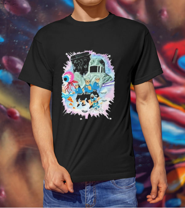 Sanguisugabogg Free Luigi Powdered Milk Pizza Eyeball Space Adventures With Aquabats Helmet And UFOs T-Shirt