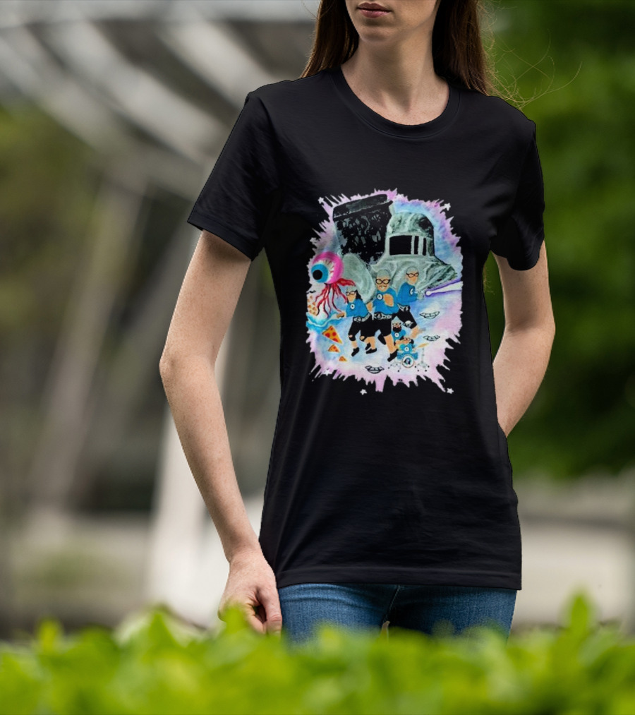 Sanguisugabogg Free Luigi Powdered Milk Pizza Eyeball Space Adventures With Aquabats Helmet And UFOs T-Shirt