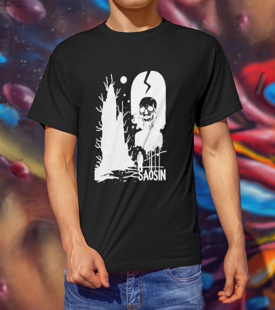 Saosin Over Skeleton Skull And Tree T-Shirt