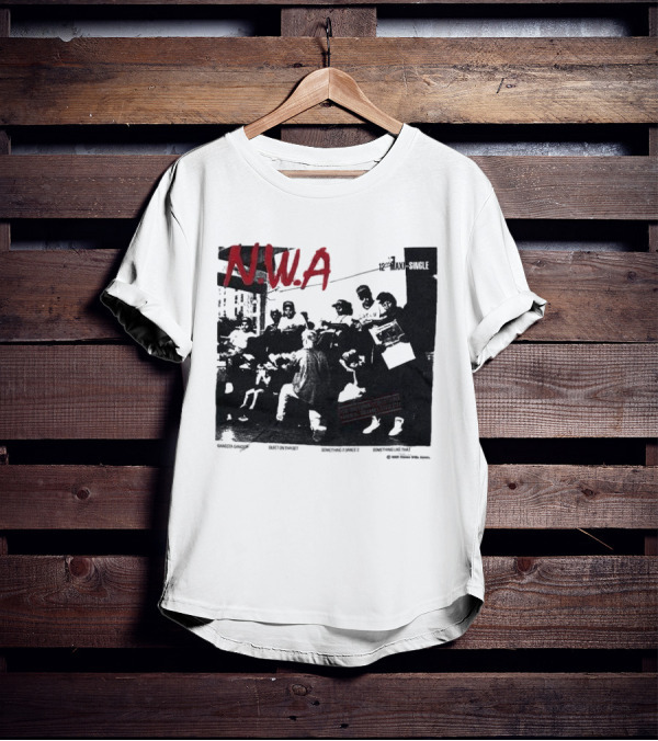 N.W.A 1988 Gangsta Gangsta Maxi-Single 12 Inch Quiet On Tha Set Compton Rap Music T-Shirt
