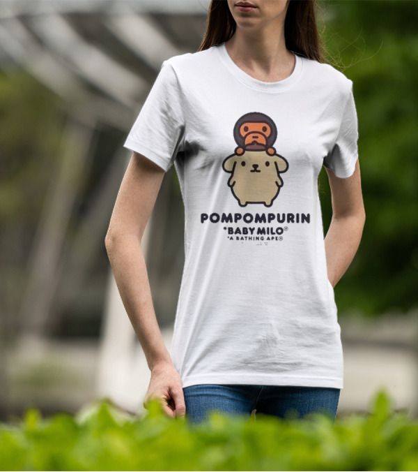 Pompompurin Baby Milo A Bathing Ape Collaboration Sanrio Ginza T-Shirt