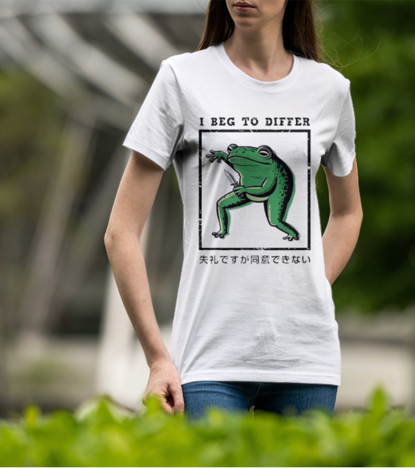 I Beg To Differ Frog Japanese Frog With Knife T-Shirt