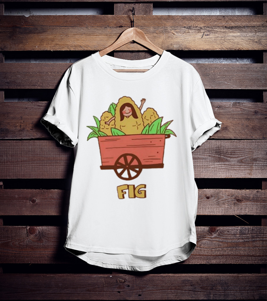 FIG Blue Corn Husk Person In Cart T-Shirt
