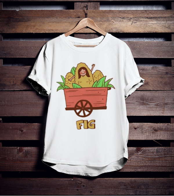 FIG Blue Corn Husk Person In Cart T-Shirt
