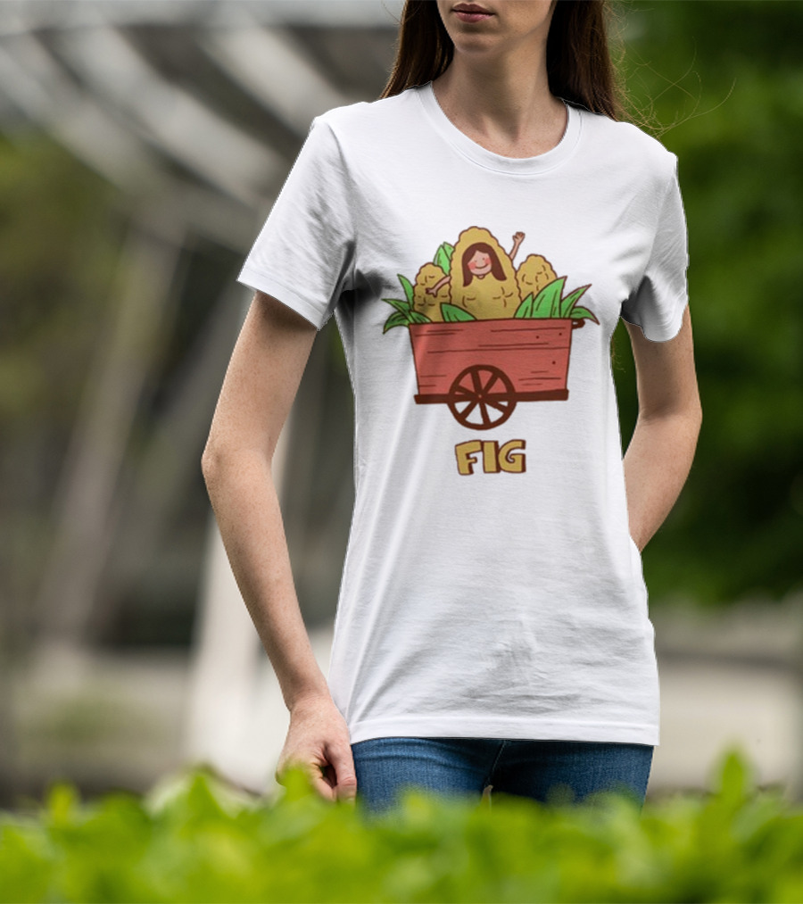 FIG Blue Corn Husk Person In Cart T-Shirt