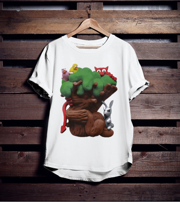 Spookywoods Tree With Animals And Cartoon Creatures T-Shirt