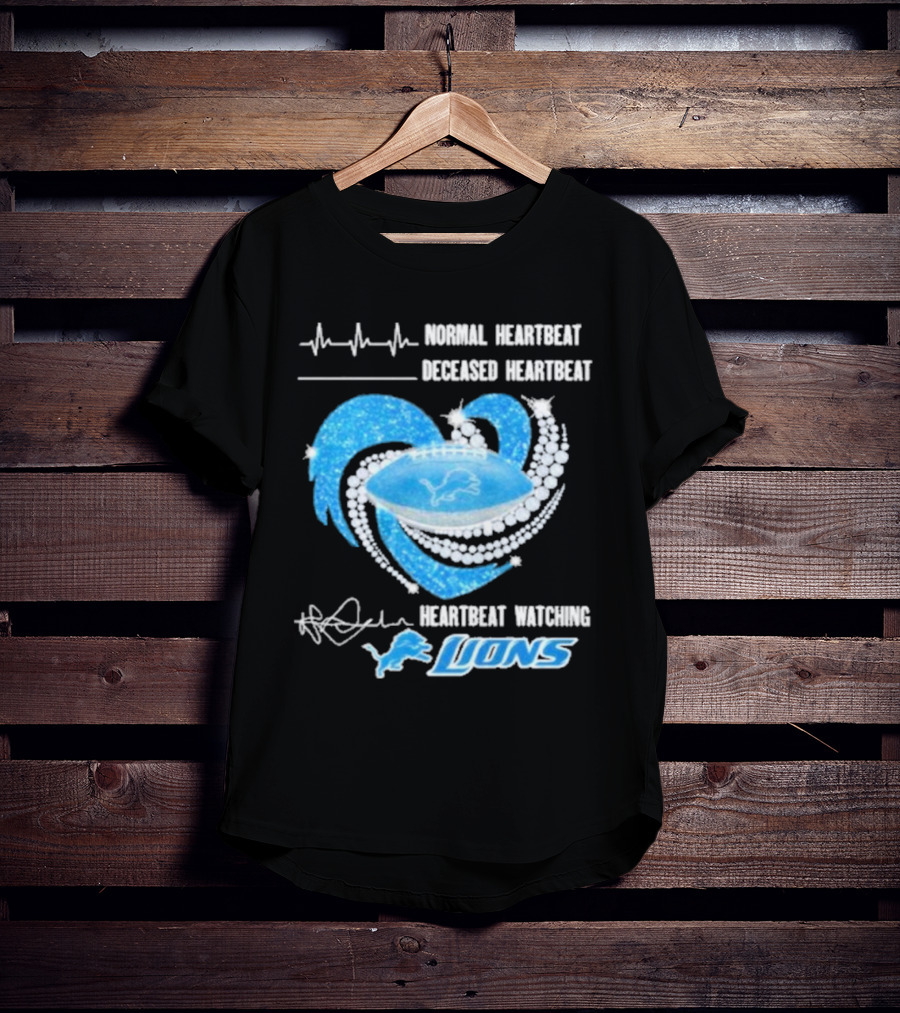 Normal Heartbeat Deceased Heartbeat Heartbeat Watching Lions T-Shirt