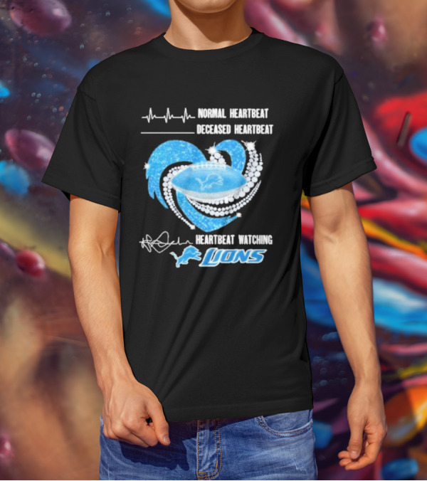 Normal Heartbeat Deceased Heartbeat Heartbeat Watching Lions T-Shirt