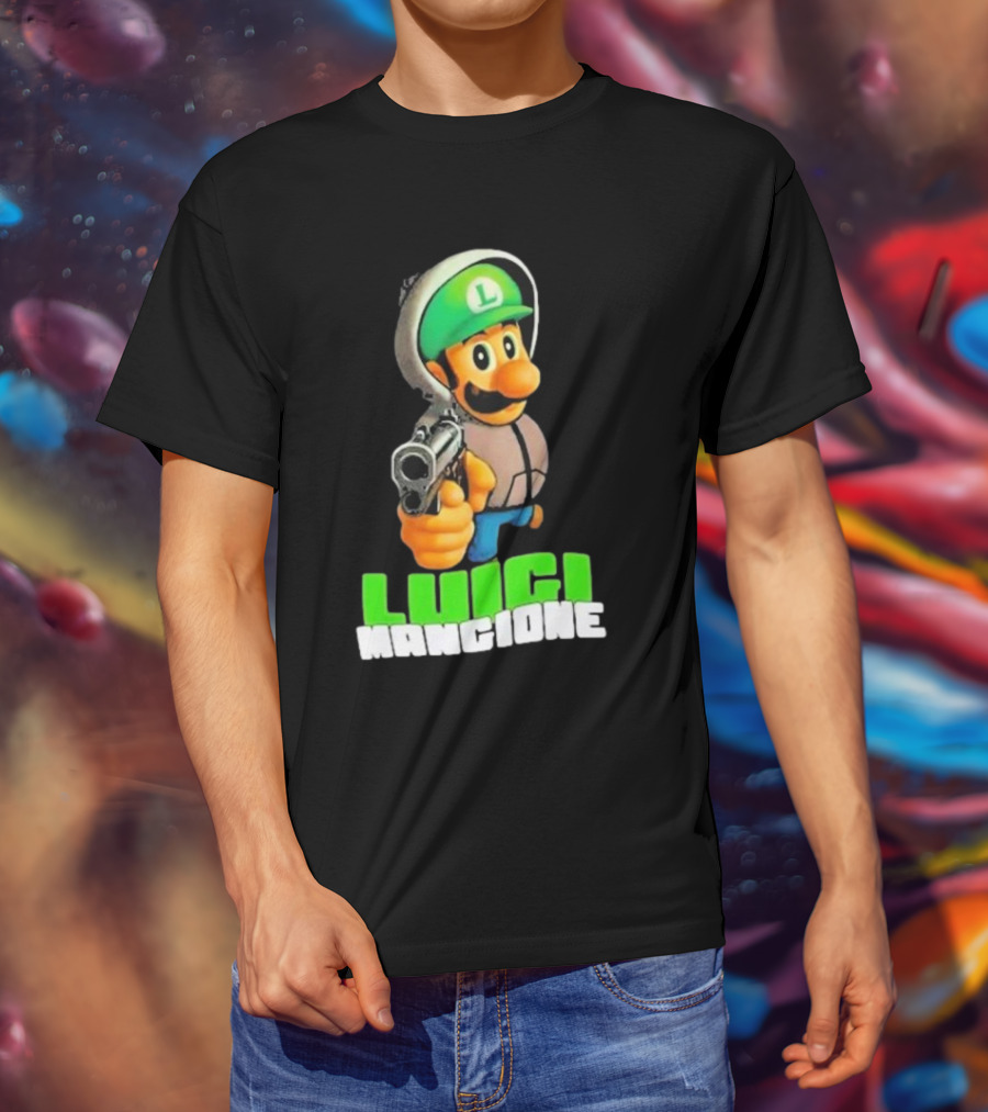 Luigi Mangione Luigi With Gun Iconic Image T-Shirt
