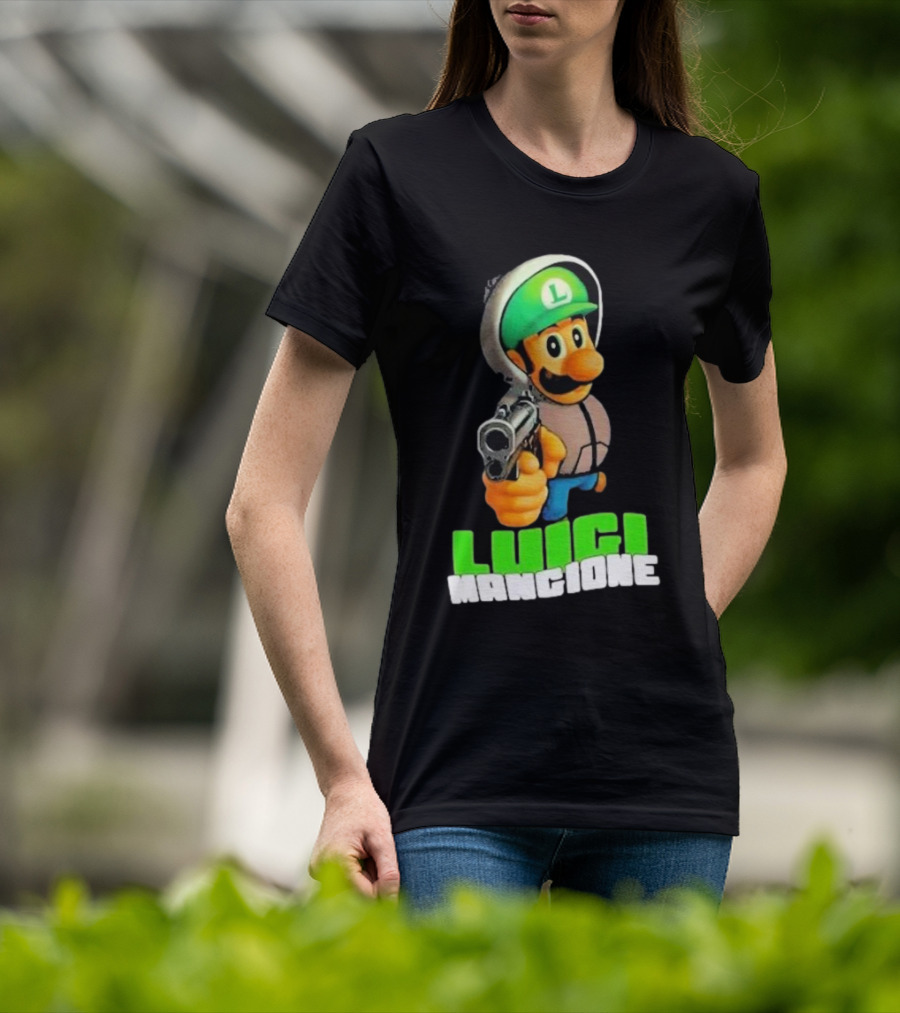 Luigi Mangione Luigi With Gun Iconic Image T-Shirt