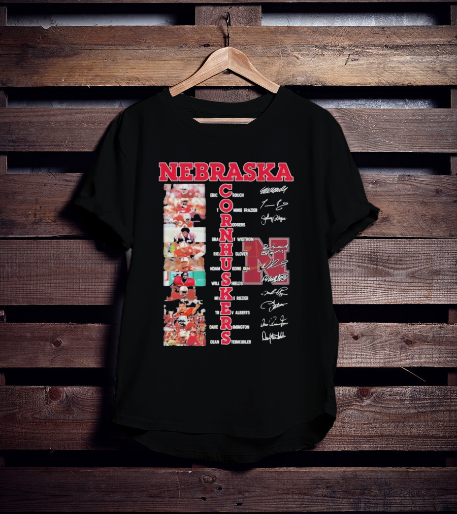 Nebraska Cornhuskers Football Legendary Player Signatures And Photos T-Shirt