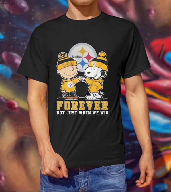 Pittsburgh Steelers Snoopy Forever Not Just When We Win Fan Fist Bump T-Shirt