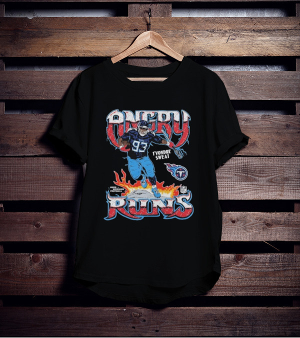 Angry Runs T'Vondre Sweat Tennessee Titans NFL Player Homage Image T-Shirt