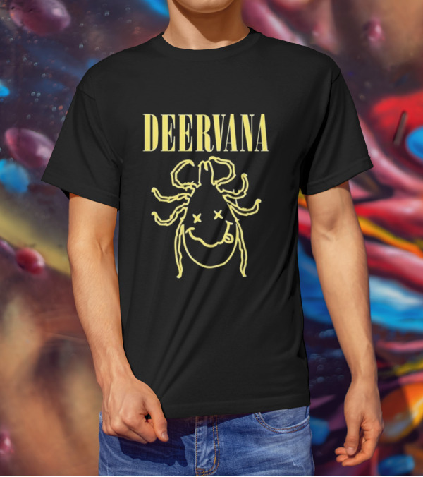 Deer Tick Deervana Nirvana Smile Face T-Shirt