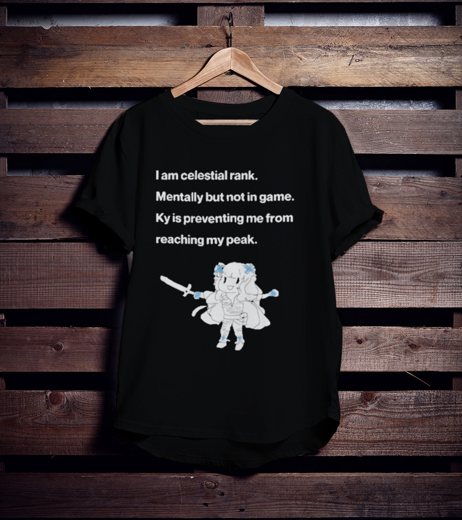 I Am Celestial Rank Mentally Not In Game Ky Is Preventing Me From Reaching My Peak Warrior Character T-Shirt