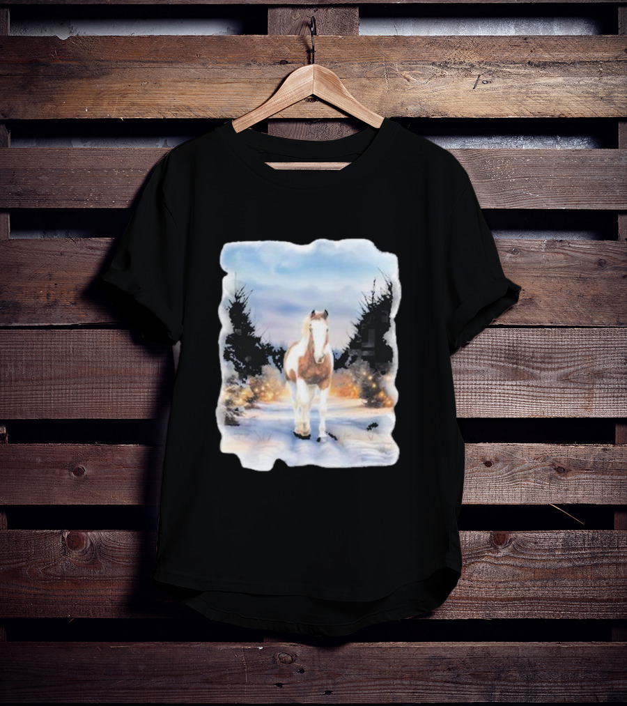 Katie Van Slyke Bo Ho Ho Horse In Winter Wonderland T-Shirt