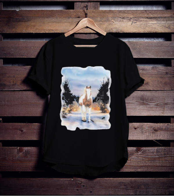 Katie Van Slyke Bo Ho Ho Horse In Winter Wonderland T-Shirt