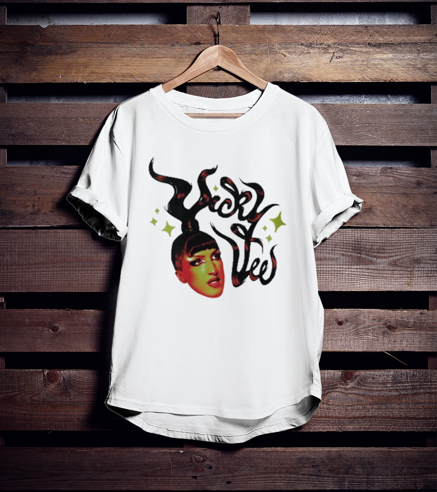 Vicky Vee Stylized Hair And Glittery Accents T-Shirt