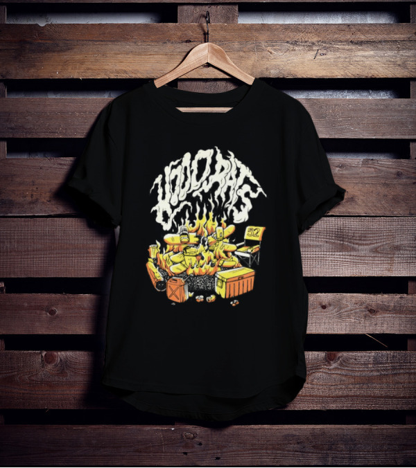 Hood Rats Burning Collection Campfire Skateboarding Thirtytwo T-Shirt