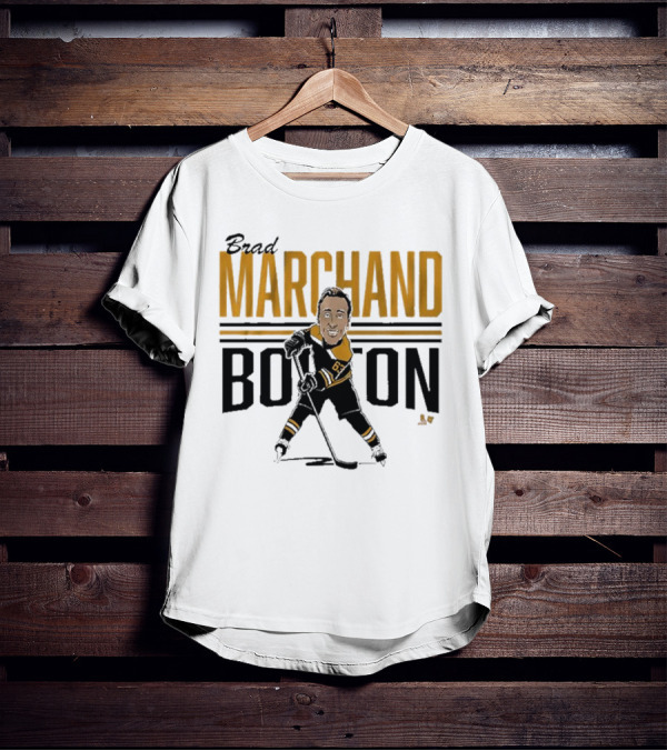 Brad Marchand Boston Center Ice Caricature T-Shirt