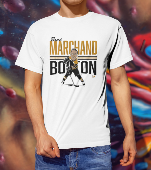 Brad Marchand Boston Center Ice Caricature T-Shirt
