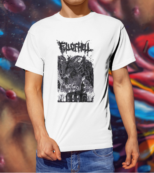 Full Of Hell Demon Goat Over Church Scene T-Shirt