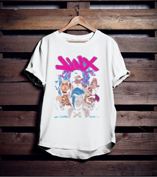Jinx Arcane Vintage League Of Legends Character Montage T-Shirt
