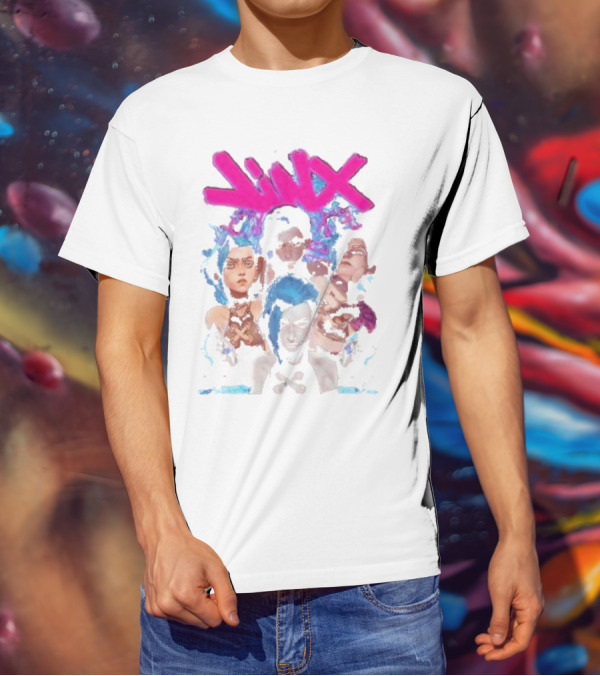 Jinx Arcane Vintage League Of Legends Character Montage T-Shirt