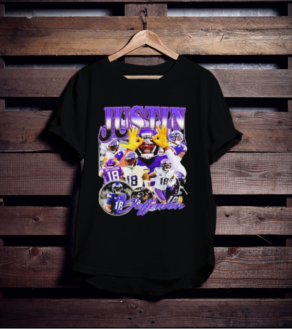 Justin Jefferson Wide Receiver 18 Minnesota Vikings Football Player T-Shirt