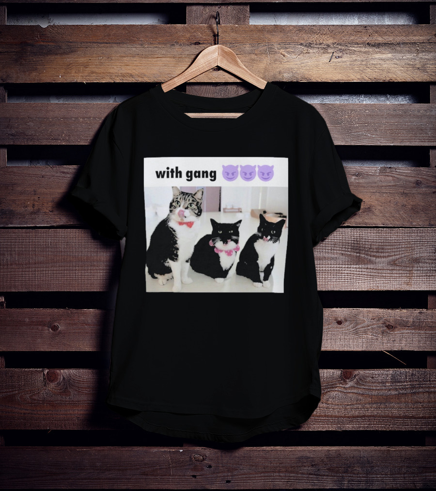 Unicouniuni3 With Gang Cat Devil Emoji Trio T-Shirt
