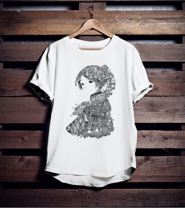 Turned Ninja Frieren Manga Collage Character T-Shirt