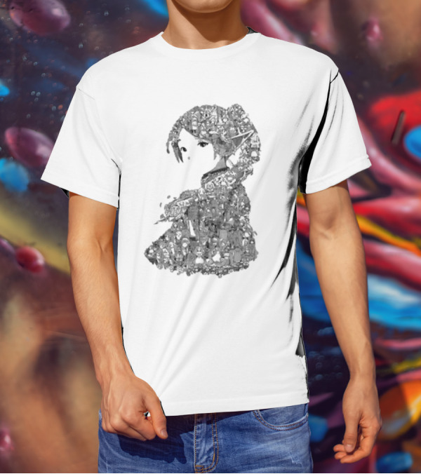 Turned Ninja Frieren Manga Collage Character T-Shirt