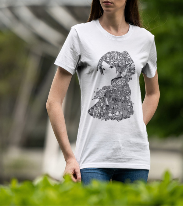 Turned Ninja Frieren Manga Collage Character T-Shirt