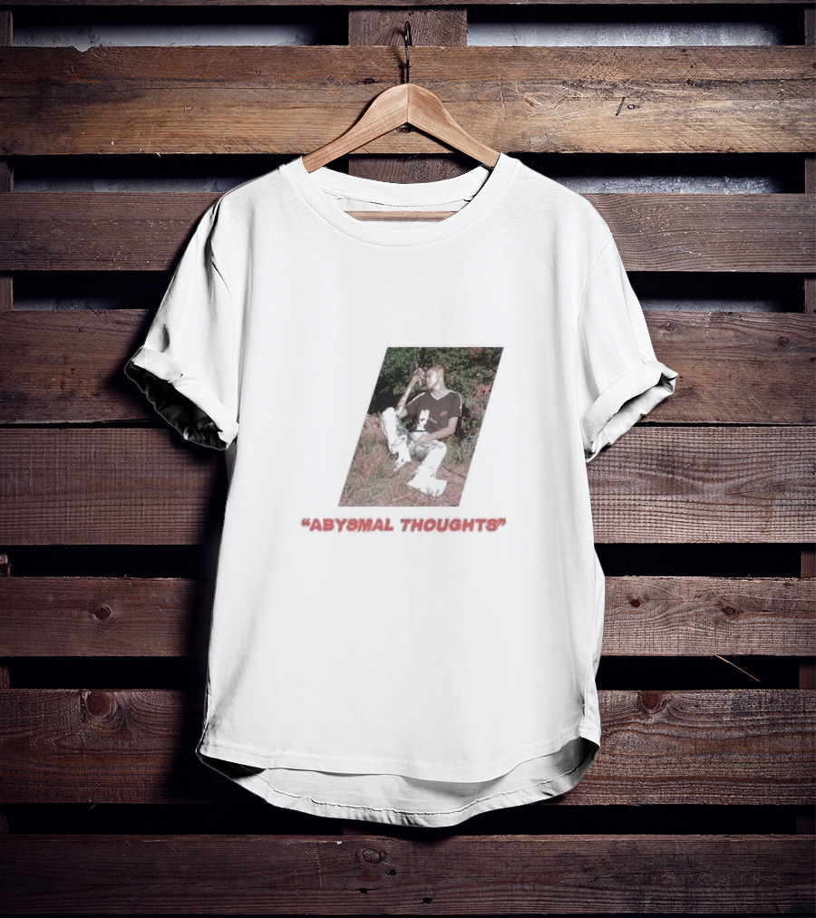 Abysmal Thoughts The Drums Album Art With Seated Figure And Nature Background T-Shirt