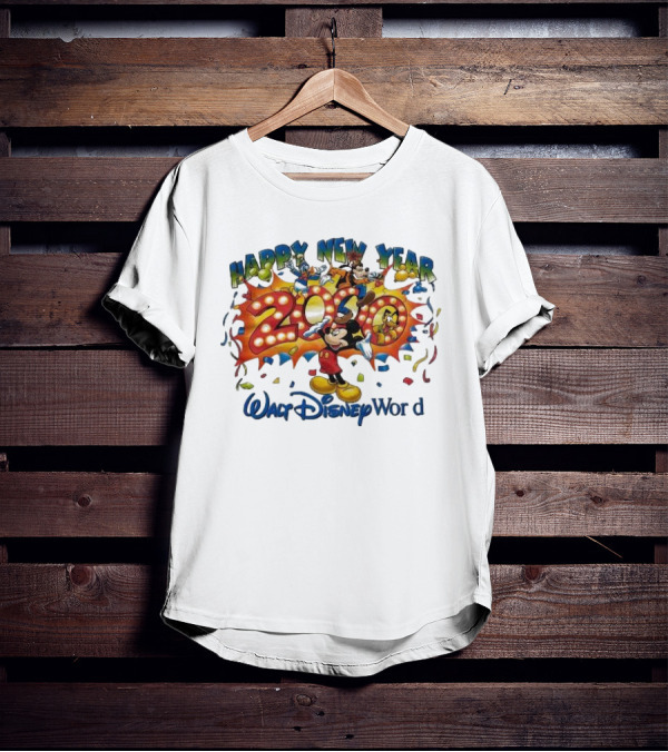 Walt Disney World Happy New Year 2000 Mickey And Friends T-Shirt