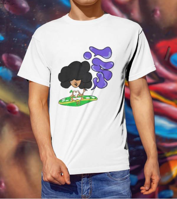 Whoisumi Umi Ufo Smoking Afro Character T-Shirt