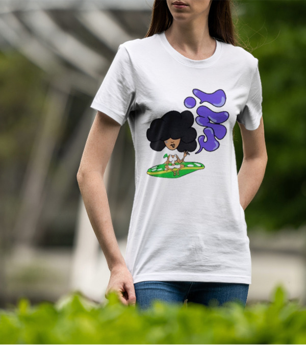 Whoisumi Umi Ufo Smoking Afro Character T-Shirt