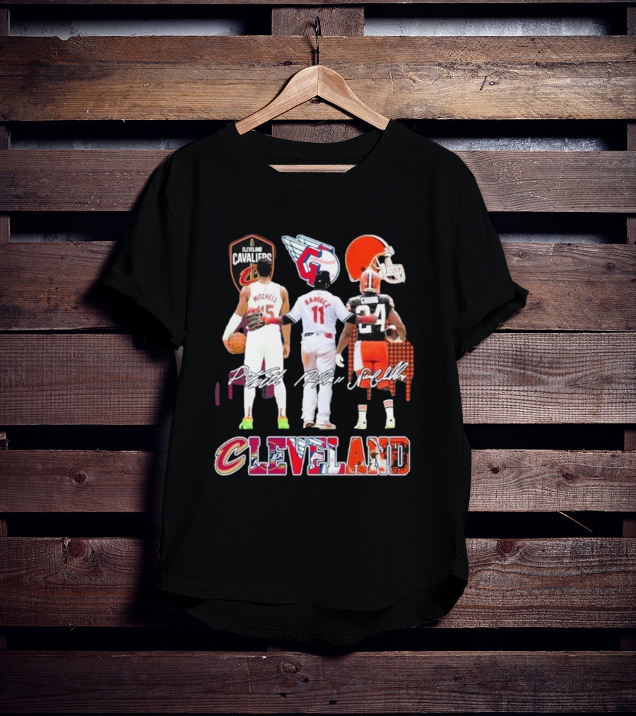 Cleveland Cavaliers Mitchell Guardians Ramirez Browns Chubb Team Unity T-Shirt