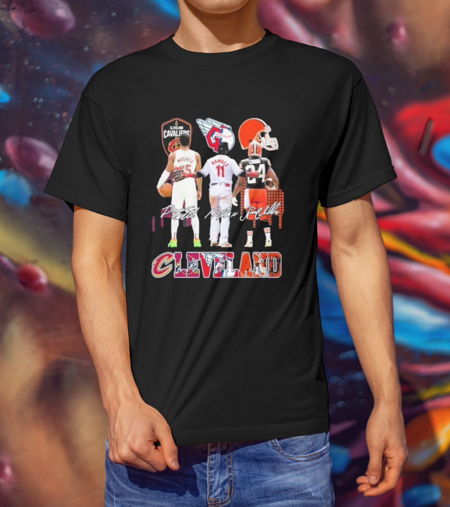 Cleveland Cavaliers Mitchell Guardians Ramirez Browns Chubb Team Unity T-Shirt
