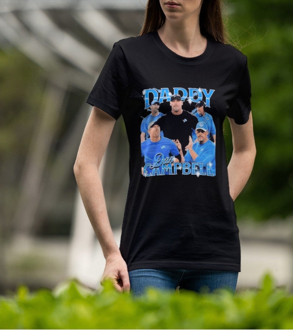 Daddy Dan Campbell Detroit Lions Football Coach Collage T-Shirt