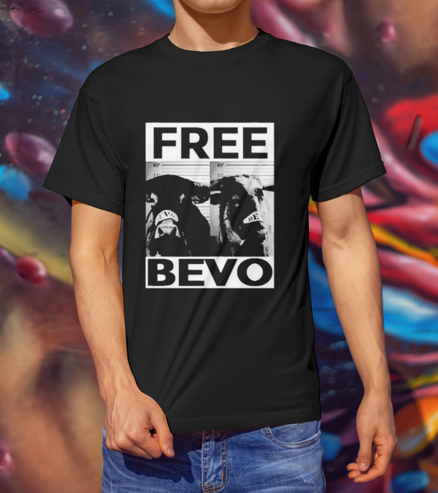 Free Bevo Mugshot Cow T-Shirt