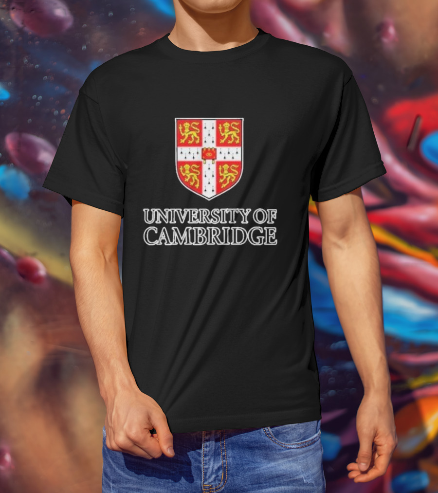 University Of Cambridge Emblem Crest With Lions And Cross T-Shirt